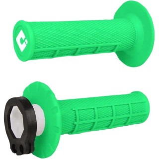ODI V2 LOCK-IN grips, half waffle, fluorescent green