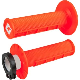 ODI V2 LOCK-IN grips, half waffle, fluorescent orange