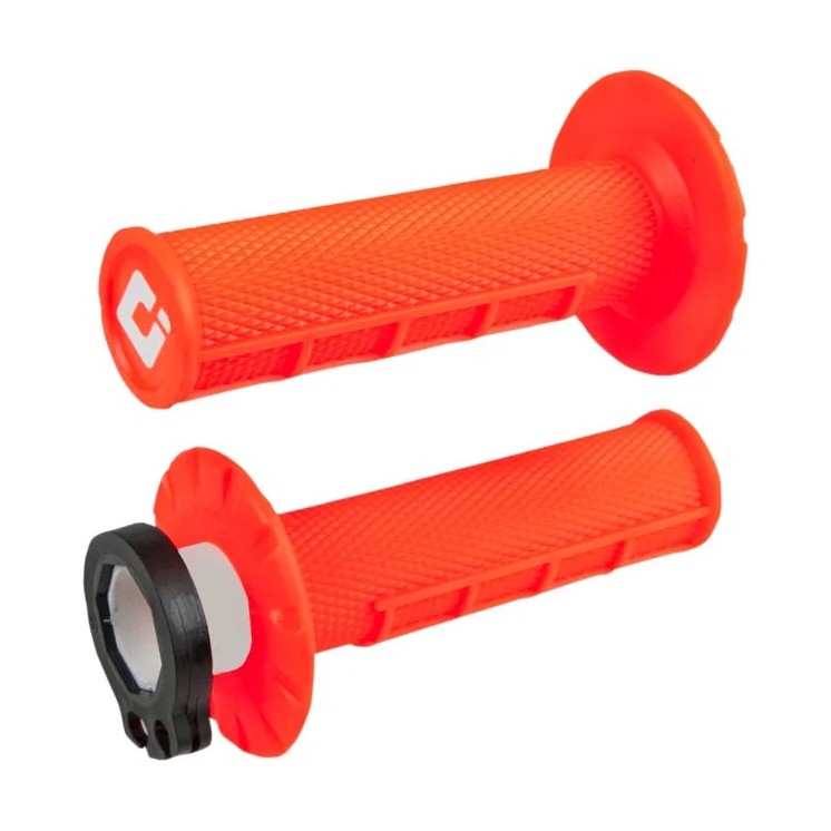 Manopole ODI V2 LOCK-IN semi zigrinate arancione fluo