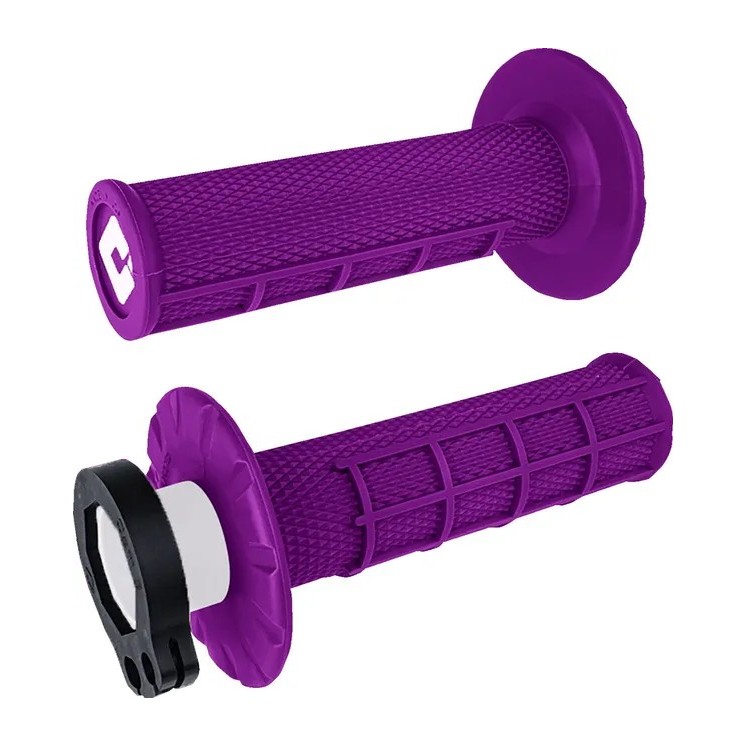 Poignées ODI V2 LOCK-IN 1/2 gaufré violet